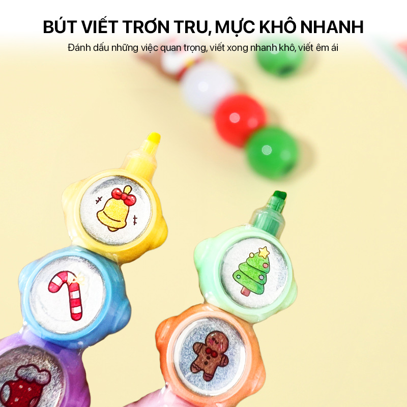 Bút Highlight Christmas 4 Màu (1 Cây) 2 christmas high lighter 4 colors 02